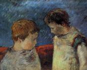保罗高更 - Aline Gauguin and One of Her Brothers